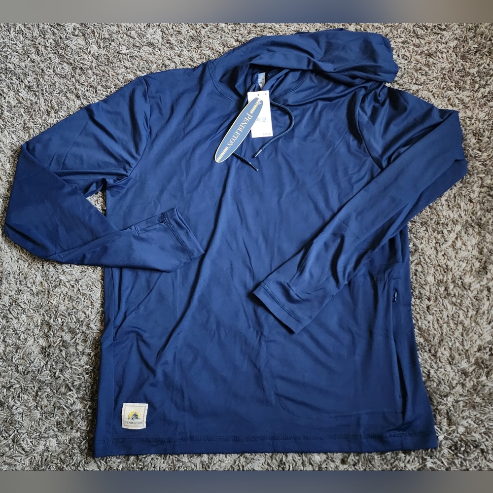 NWT Pendleton Dress Blues Long Sleeve Pullover Hooded Rashguard Men's M